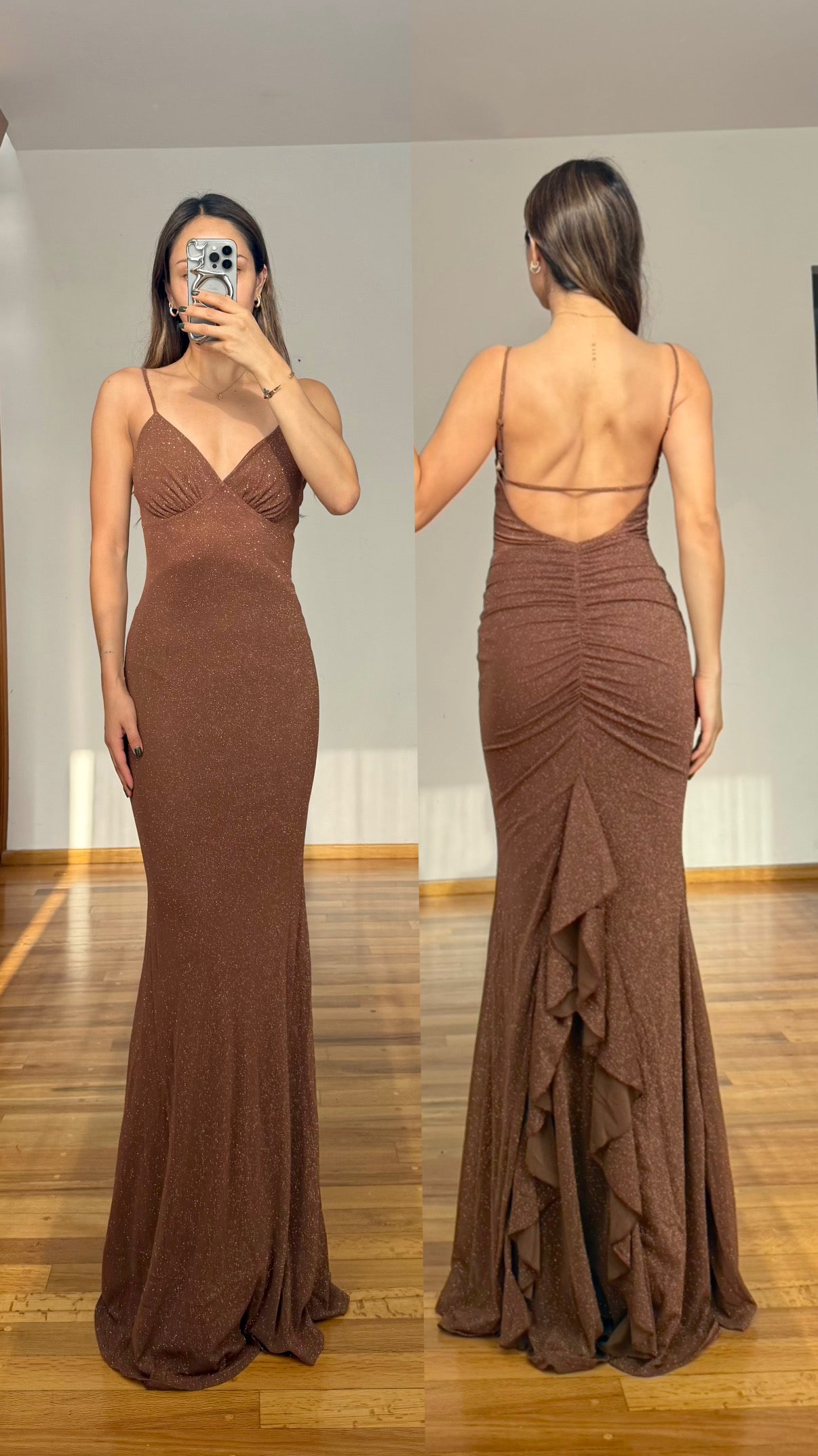 Gia Brown Maxi Dress