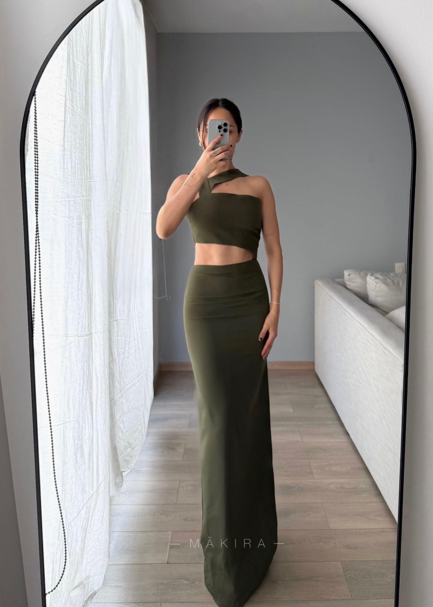 Luisa Olive Green Maxi Dress