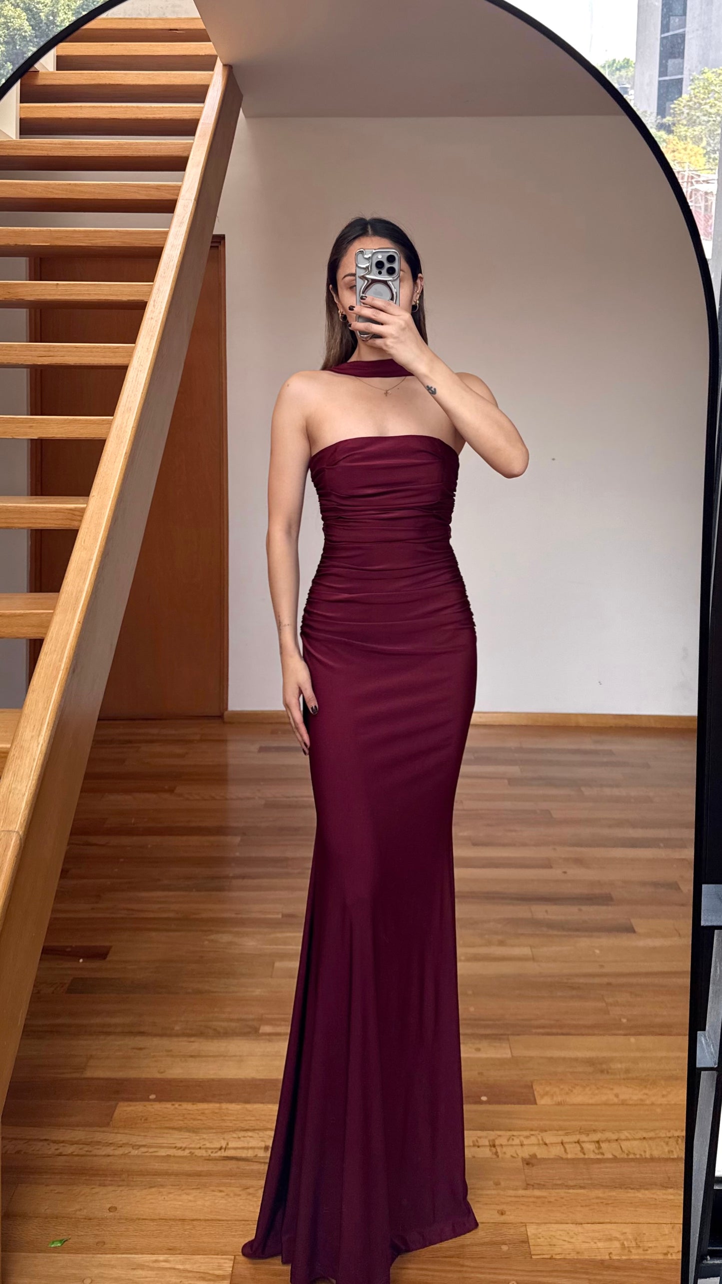 Aleja Wine Maxi Dress