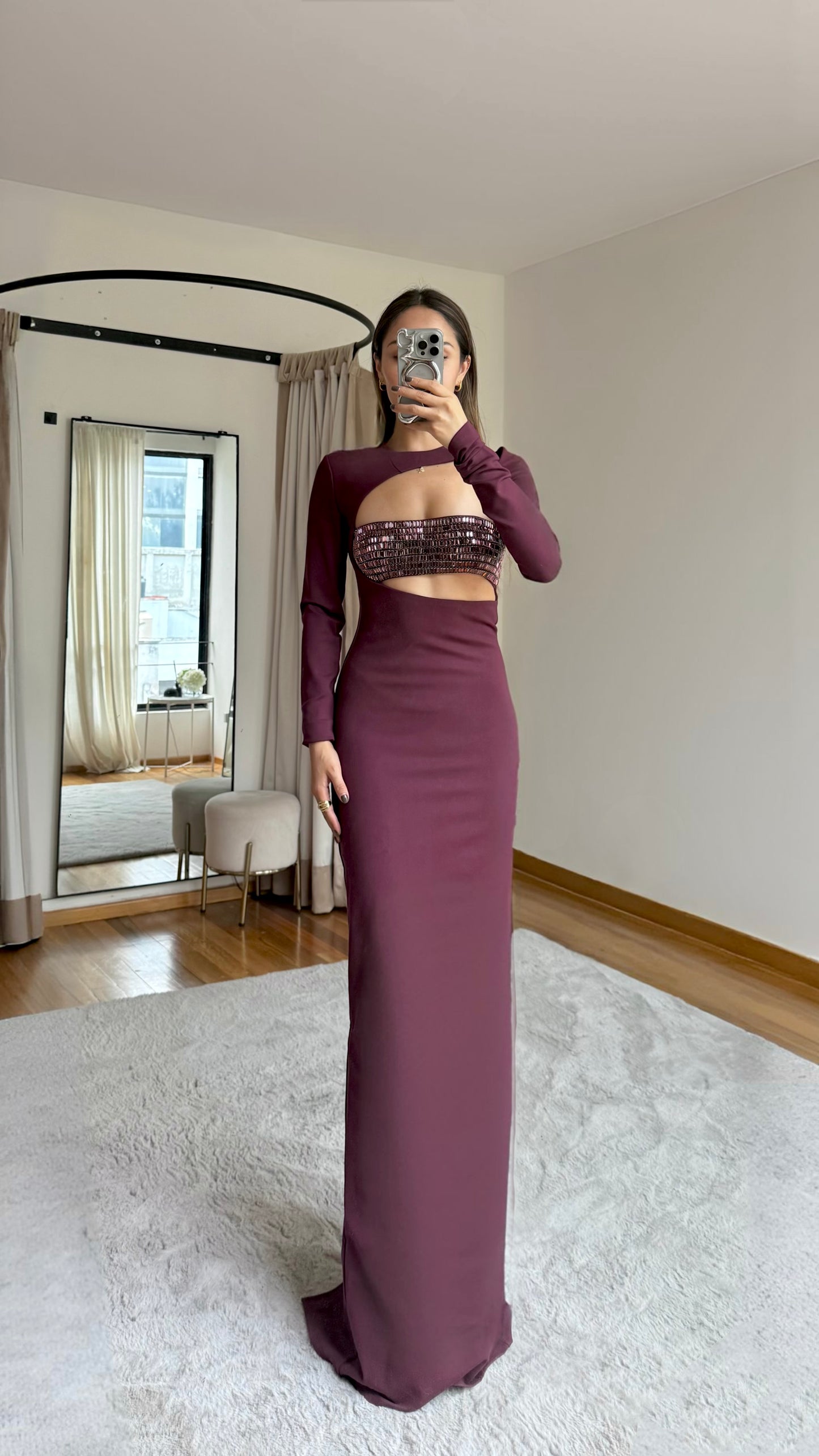 Carla Wine Maxi Dress