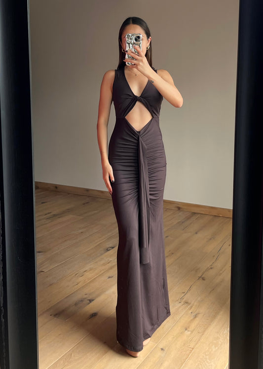 Leticia Brown Maxi Dress