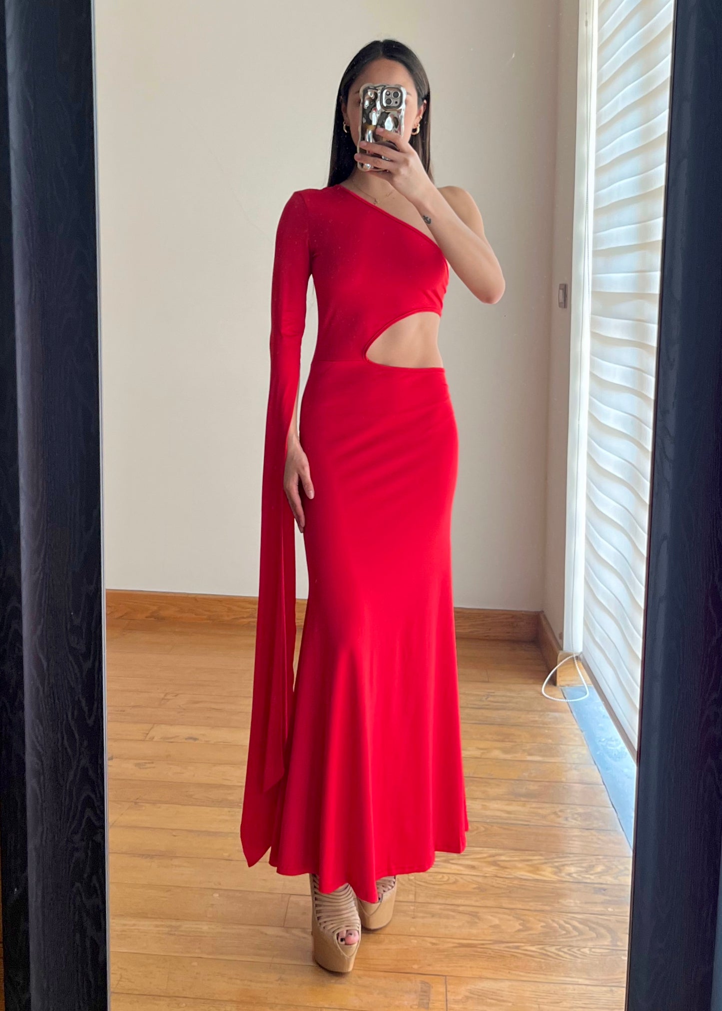 Ursula Red Midi Dress