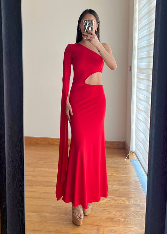 Ursula Red Midi Dress