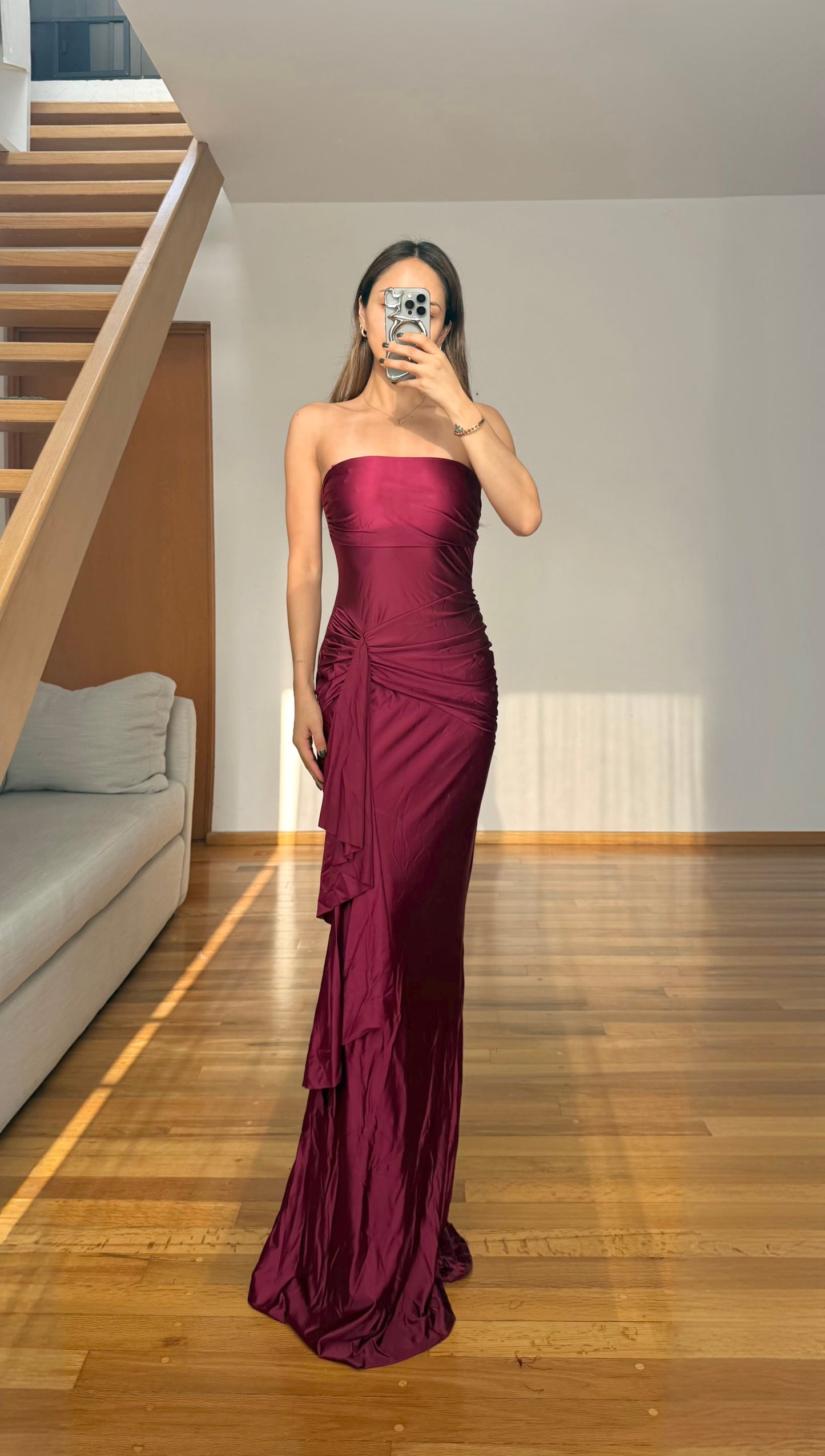 Lucia Wine Maxi Dress