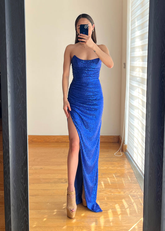 Diana Royal Blue Sequin Maxi Dress