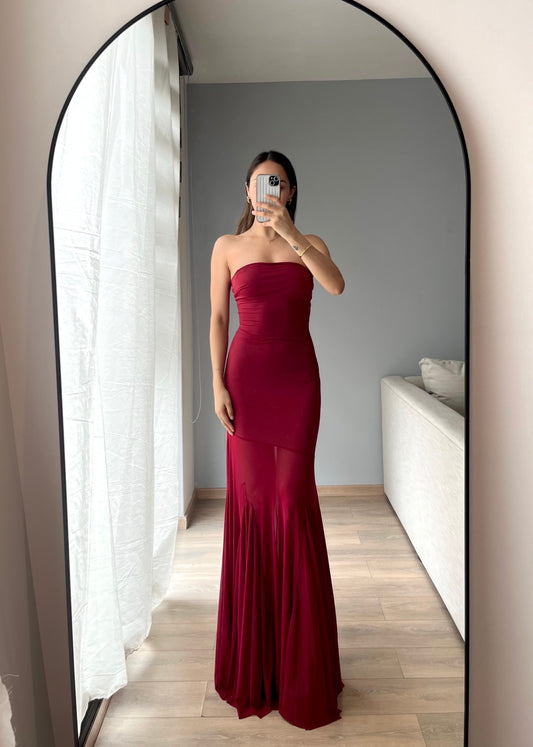 Lorea Wine Maxi Dress