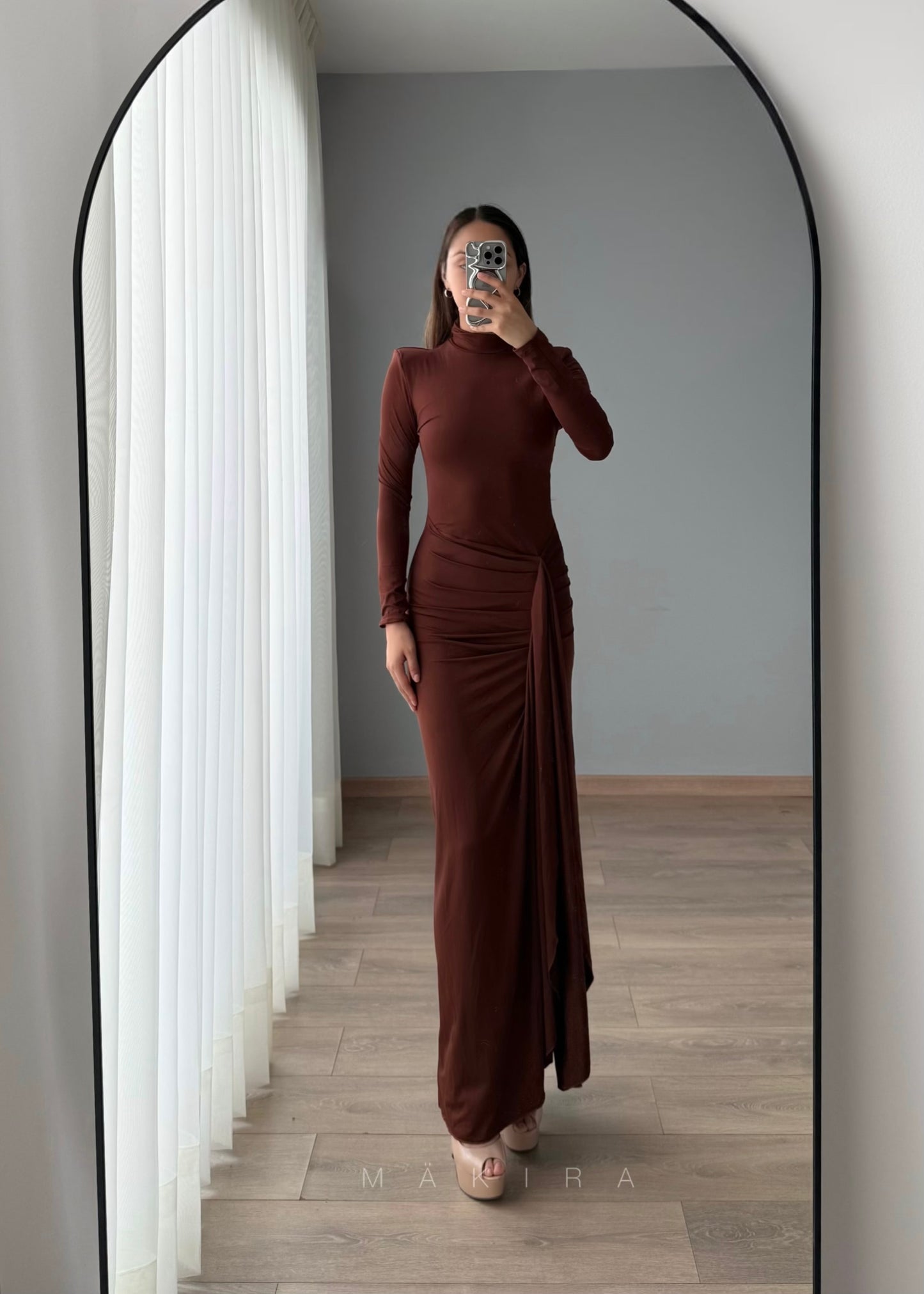 Mila Brown Maxi Dress