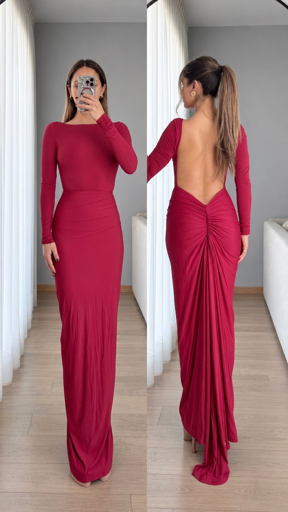Frida Wine Maxi Dress