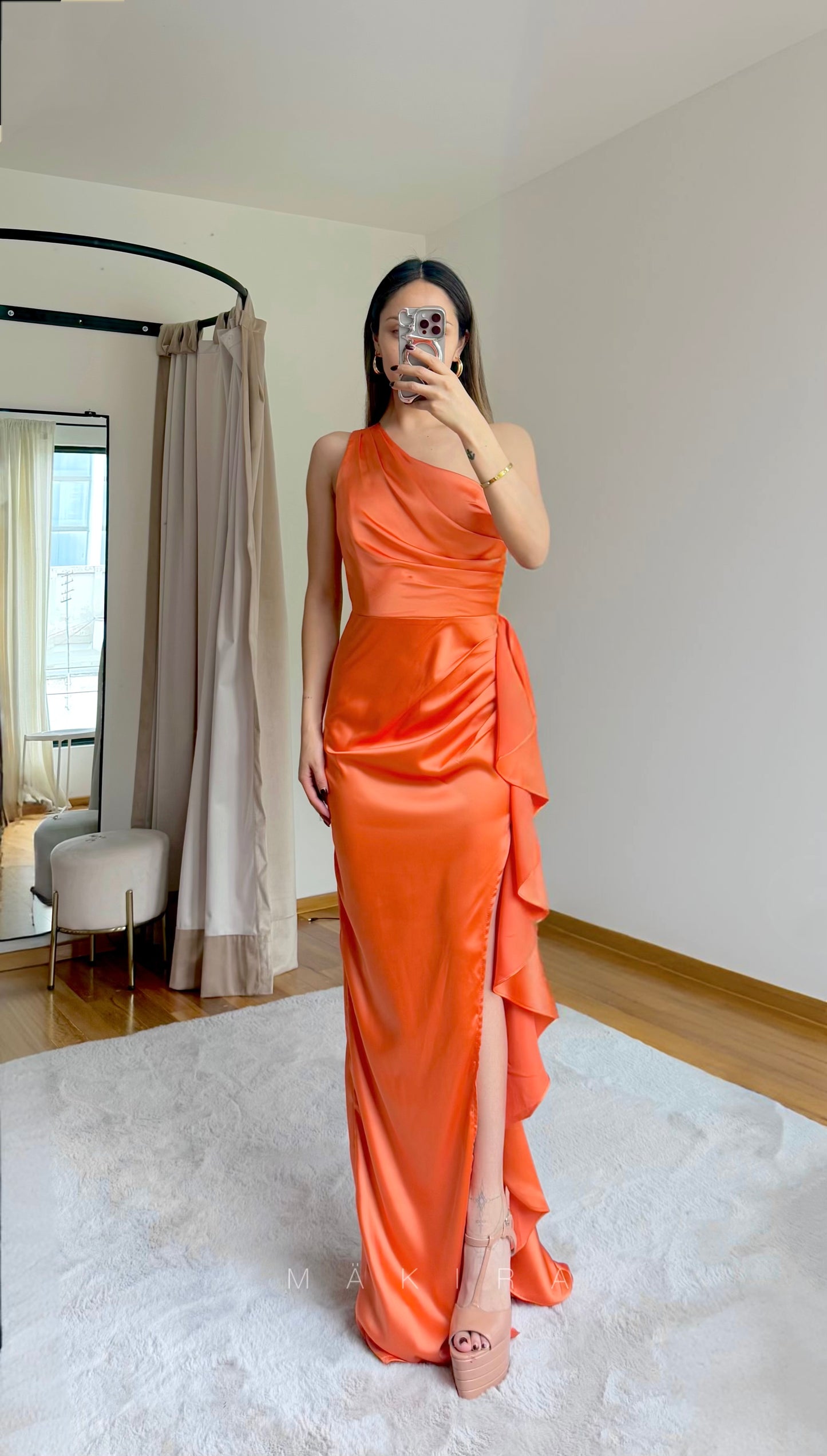 Elena Orange Maxi Dress