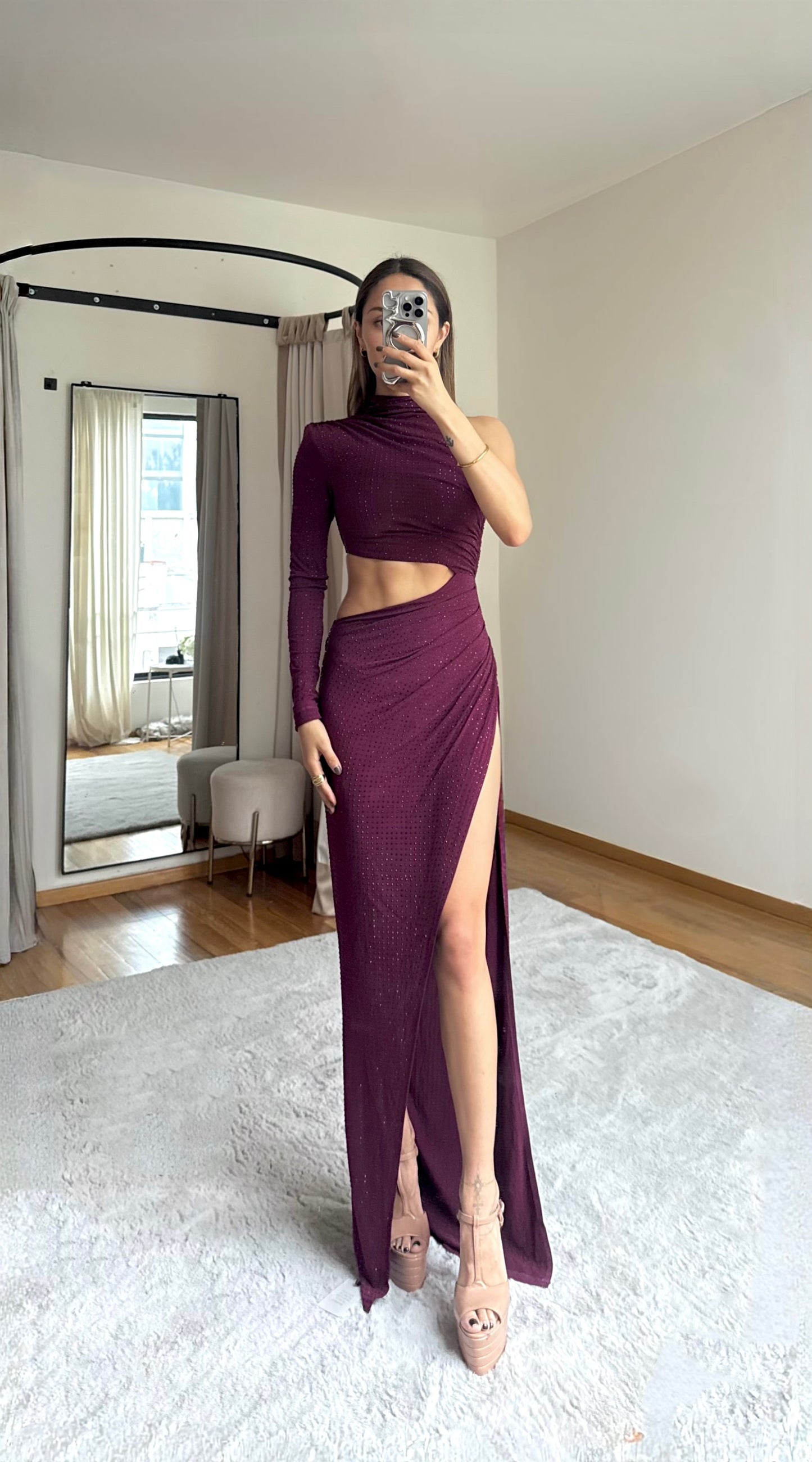 Yazmin Wine Maxi Dress