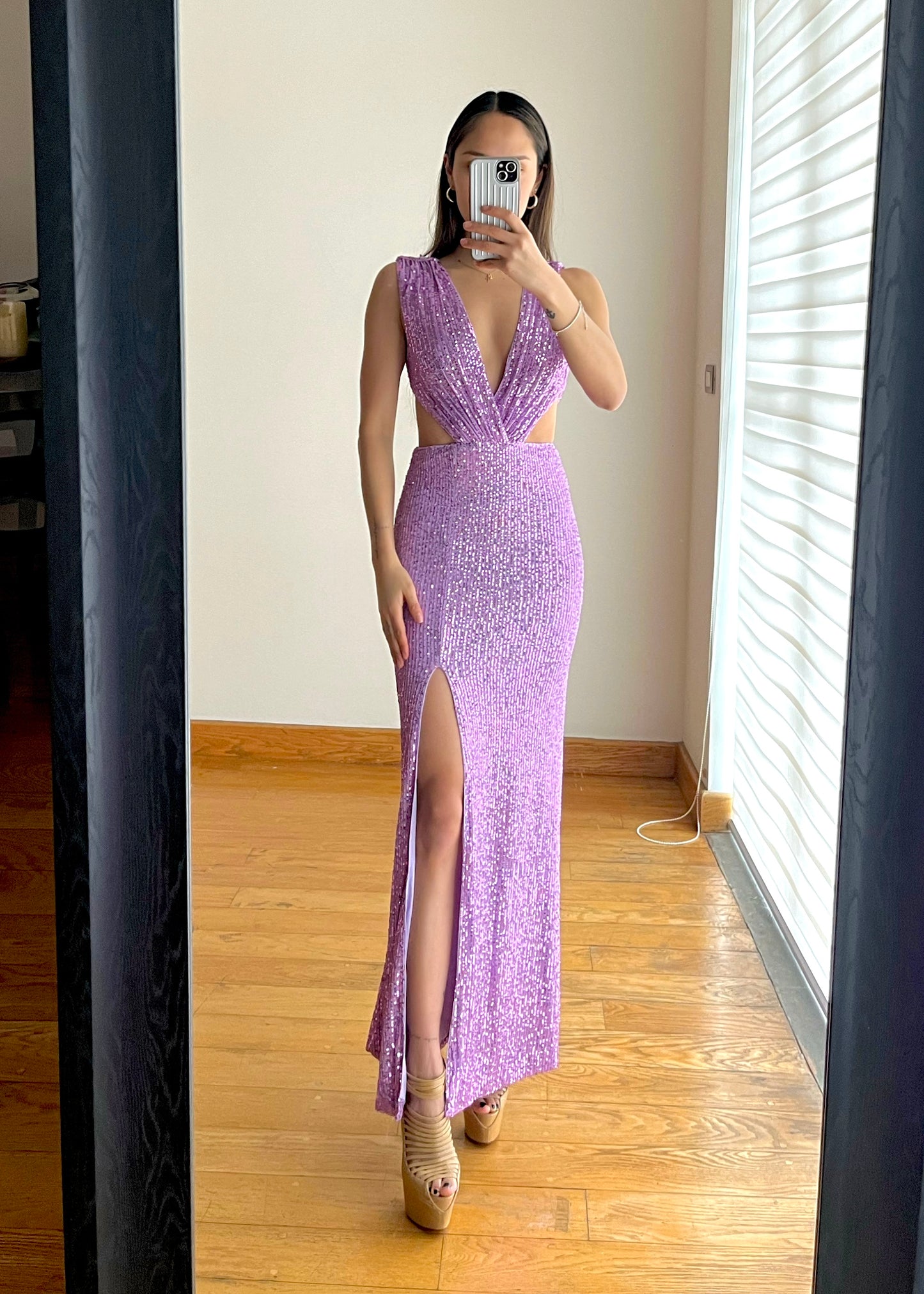 Viana Lilac Midi Sequin Dress