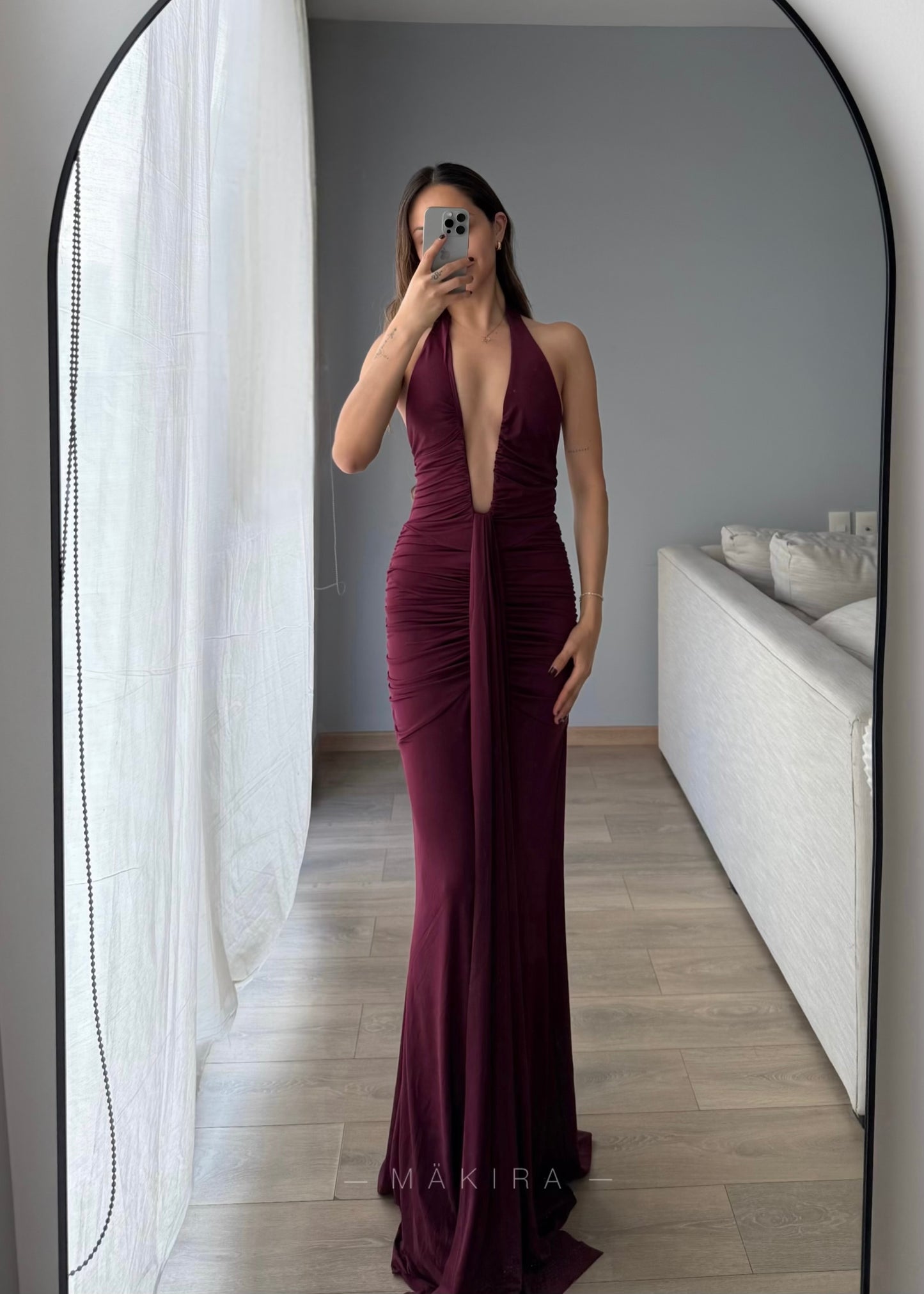 Turquía Wine Maxi Dress