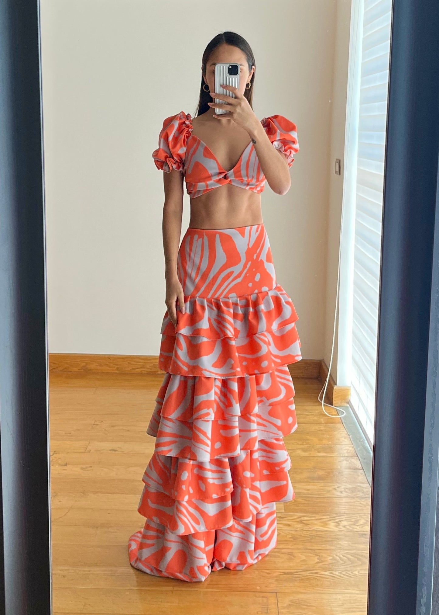 Hanna Orange Tröpical Dress