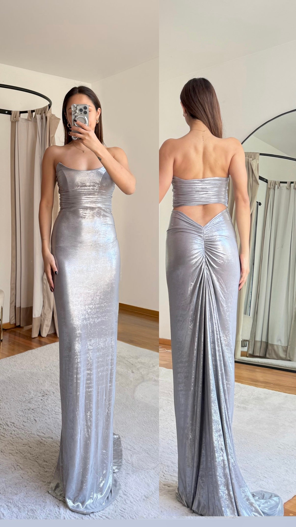 Bella Silver Maxi Dress