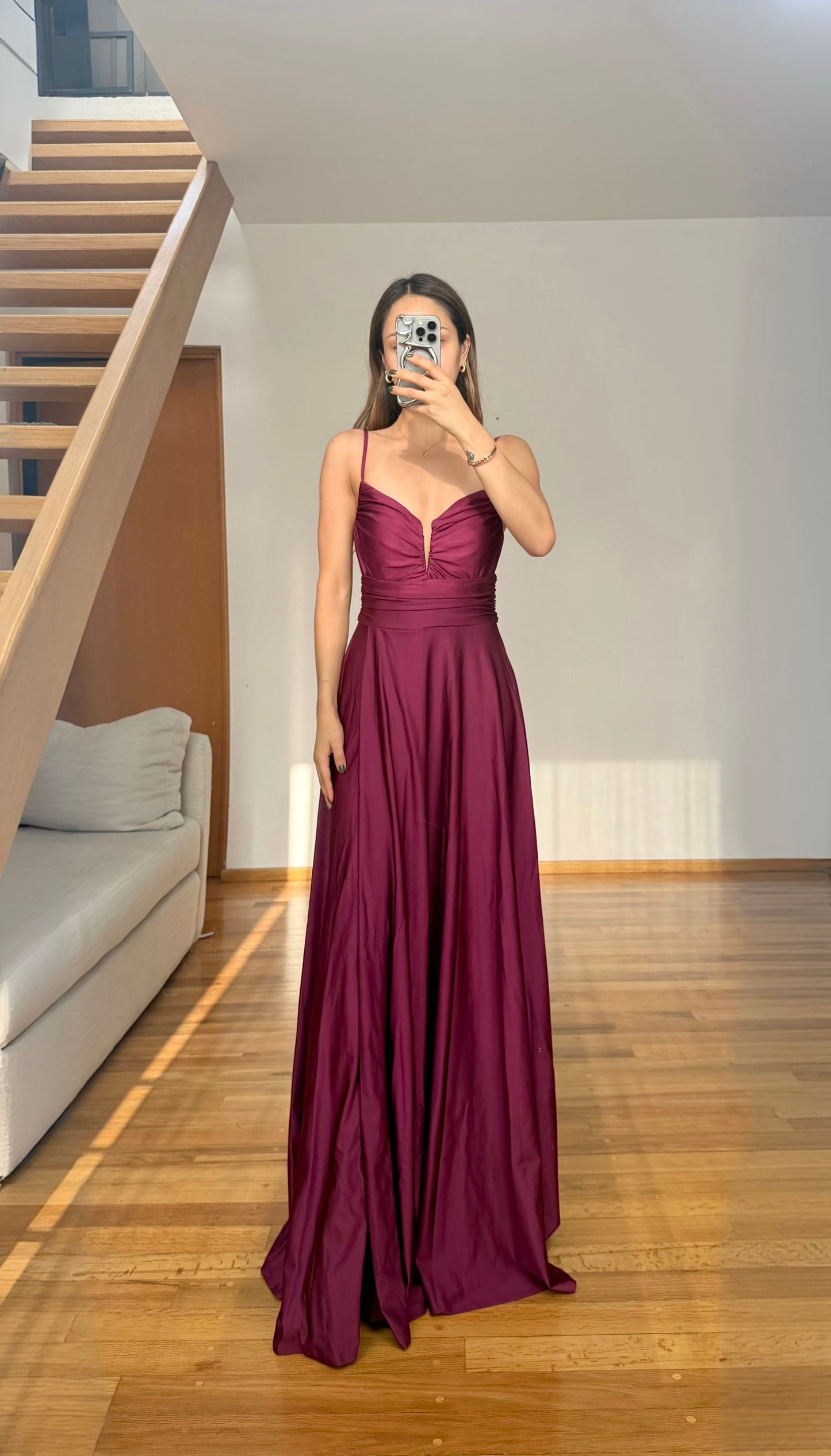 Emilia Wine Maxi Dress