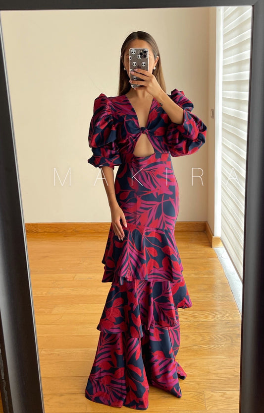 Bernadette Blue Tropical Dress
