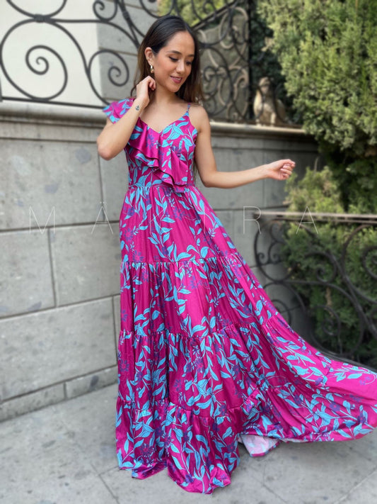 Deva Pink Tropical Dress