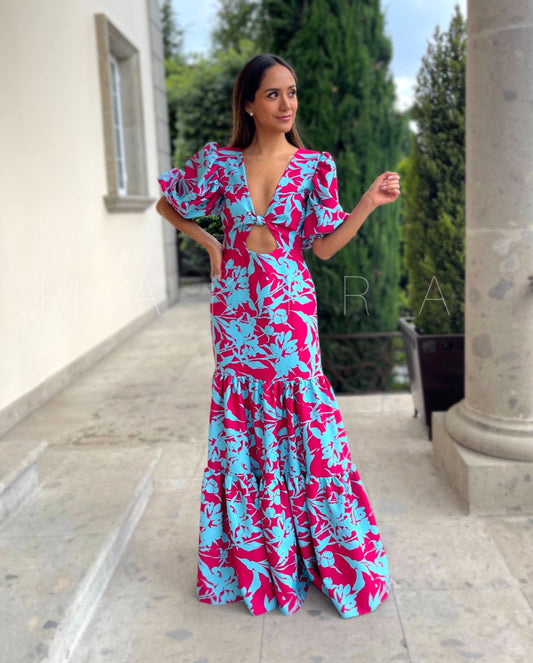 Noemi Pink Tropical Dress