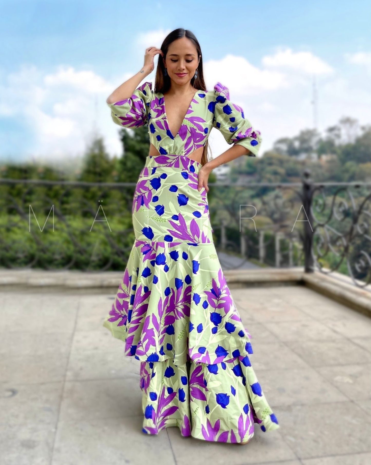 Odina Green Tropical Dress