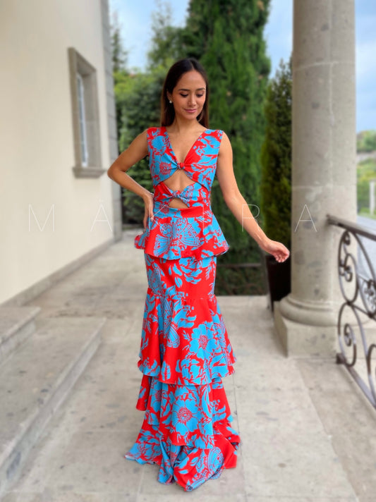 Pandora Red Tropical Dress
