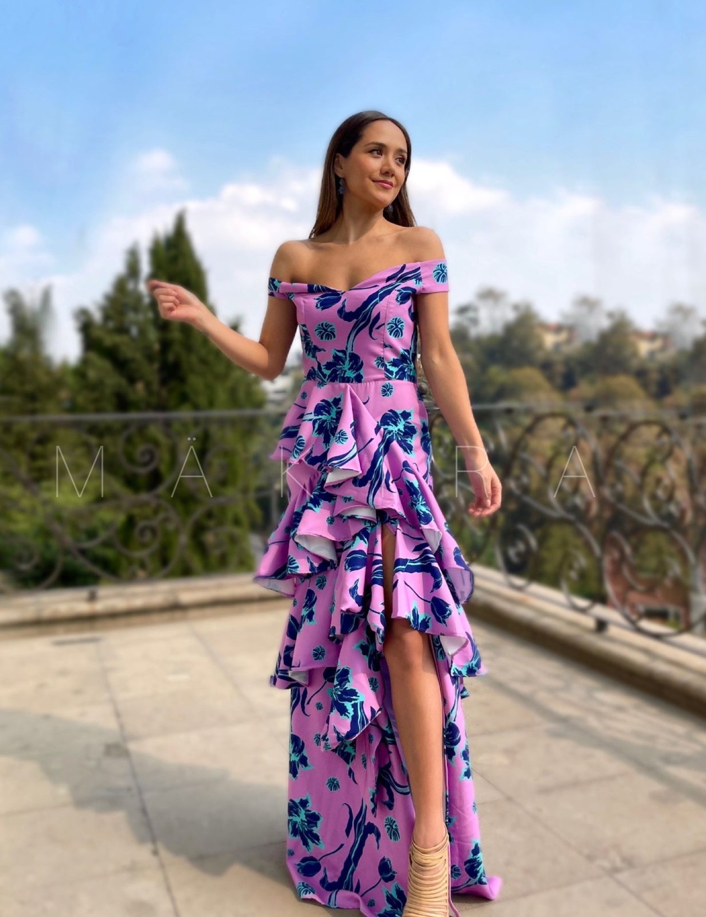 Paz Purple Tropical Dress
