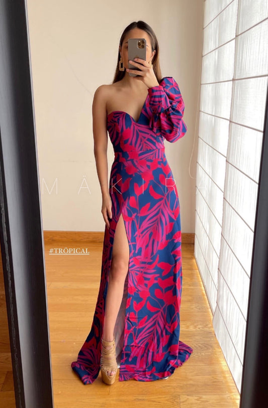 Rita Blue Tropical Dress
