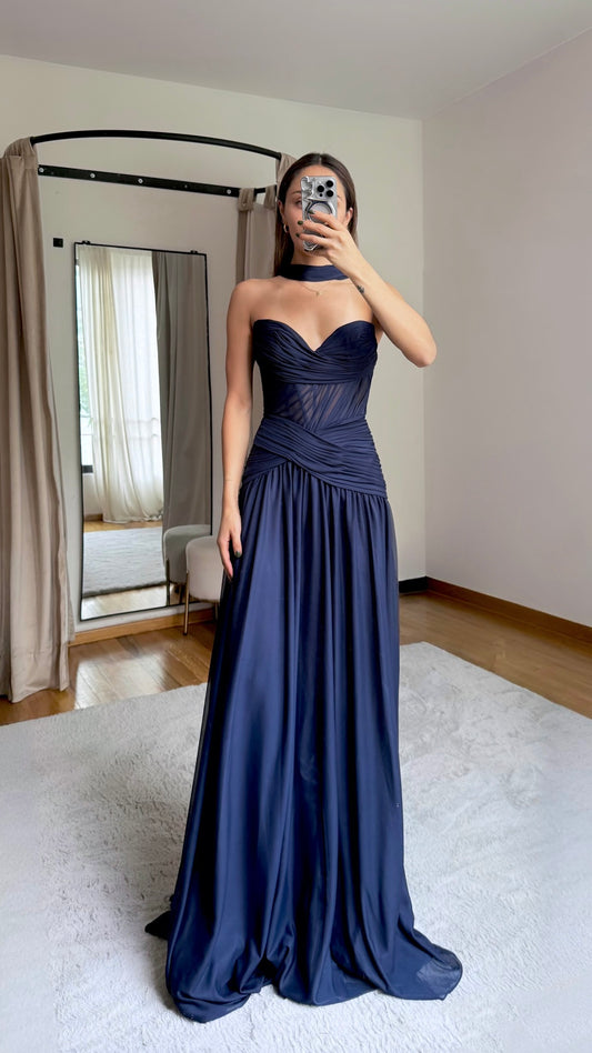 Gulia Navy Blue Maxi Dress