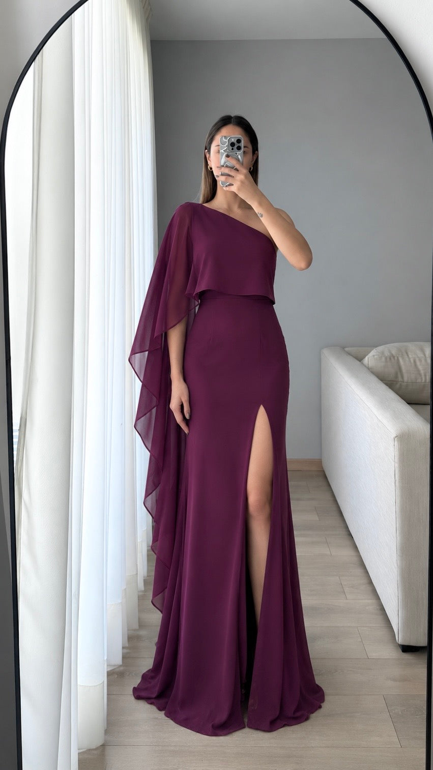 Lilia Wine Maxi Dress