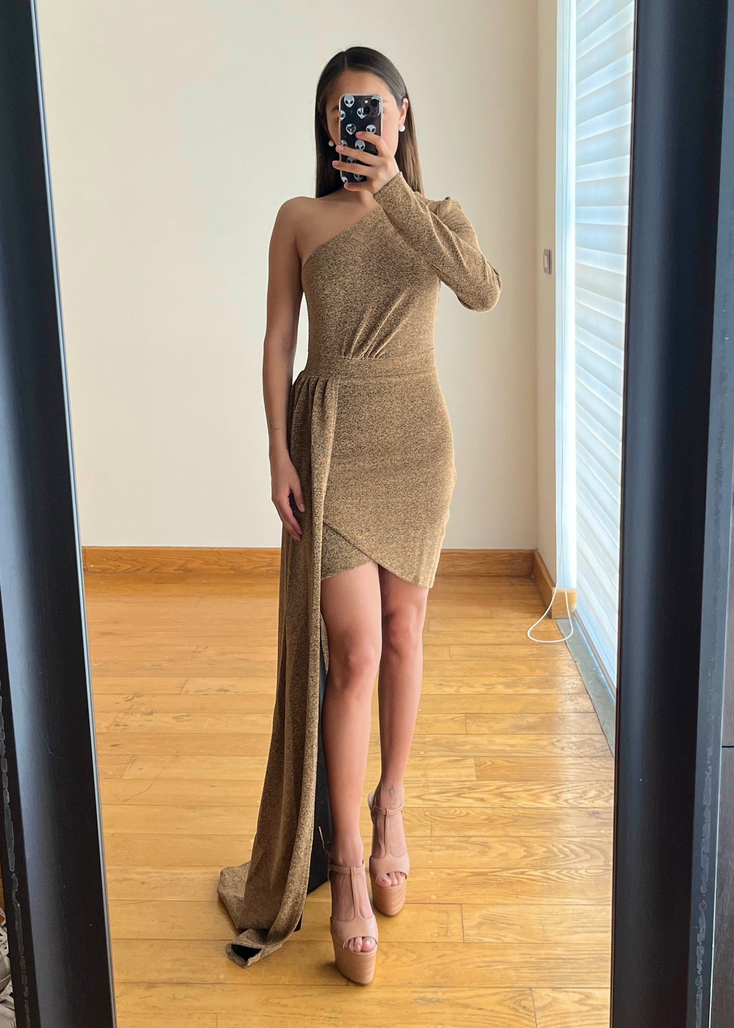 Mikaela Gold Mini Dress