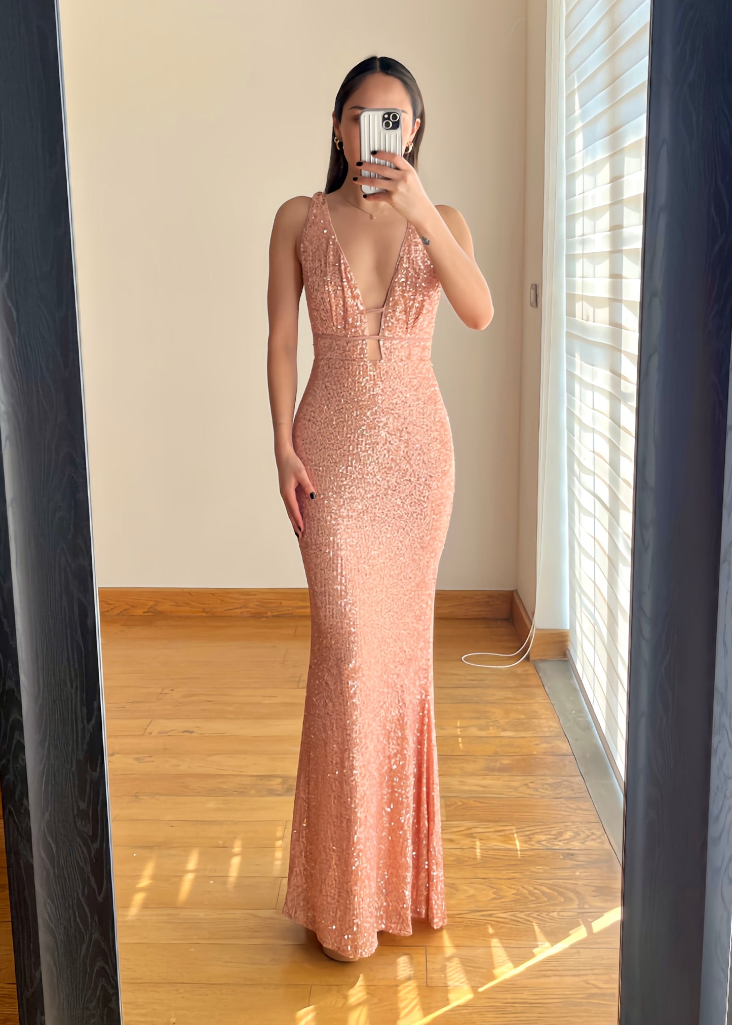 Grima Rose Gold Maxi Dress