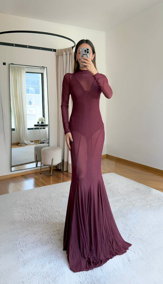 Bel Wine Maxi Dresa