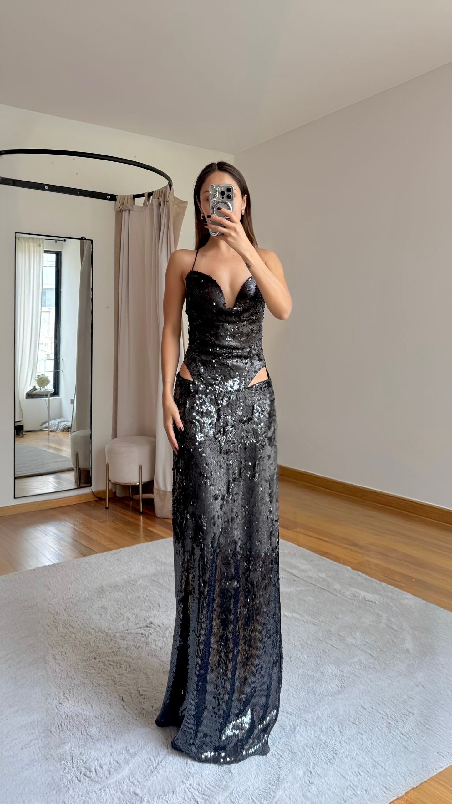 Grecia Black Sequin Dress