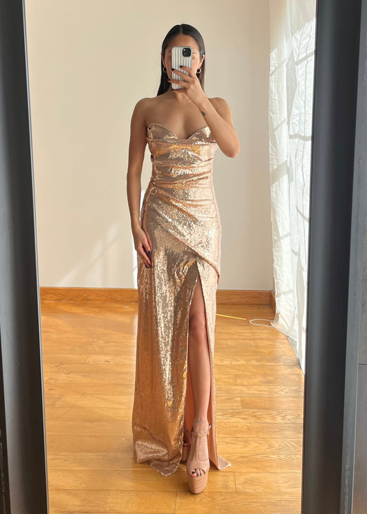 Lorraine Gold Maxi Dress