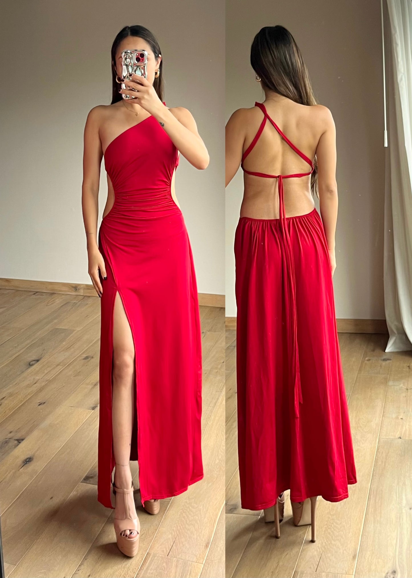 Lisa Red Maxi Dress