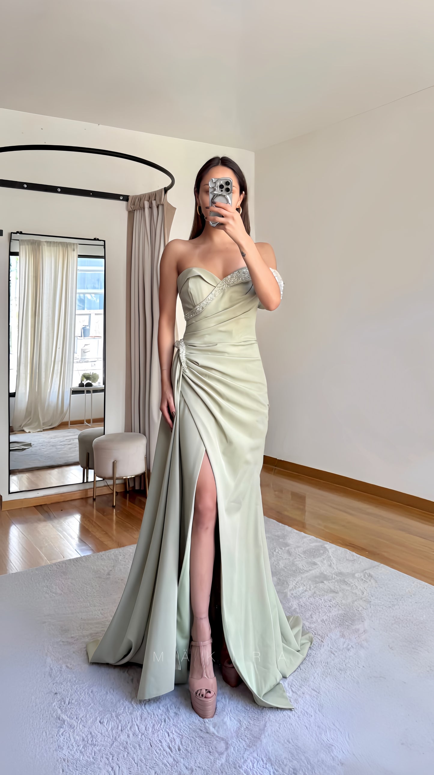 Julia Sage Green Maxi Dress