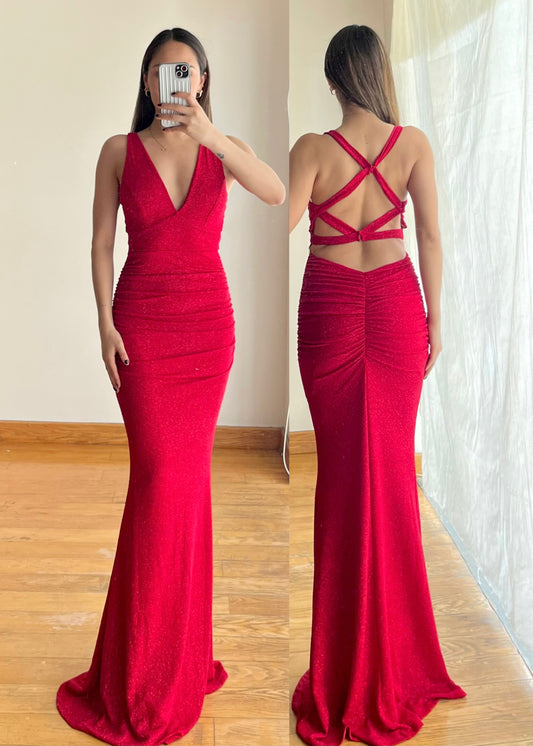 Emilia Red Maxi Dress