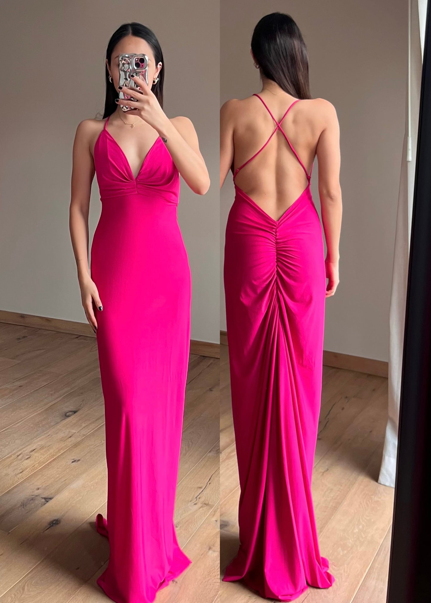 Paulina Pink Maxi Dress