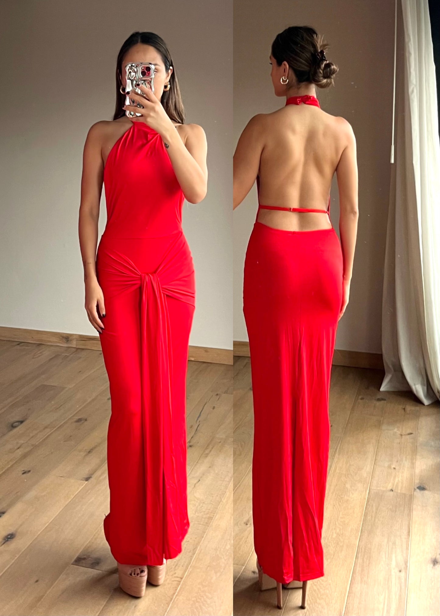 Kayla Red Maxi Dress