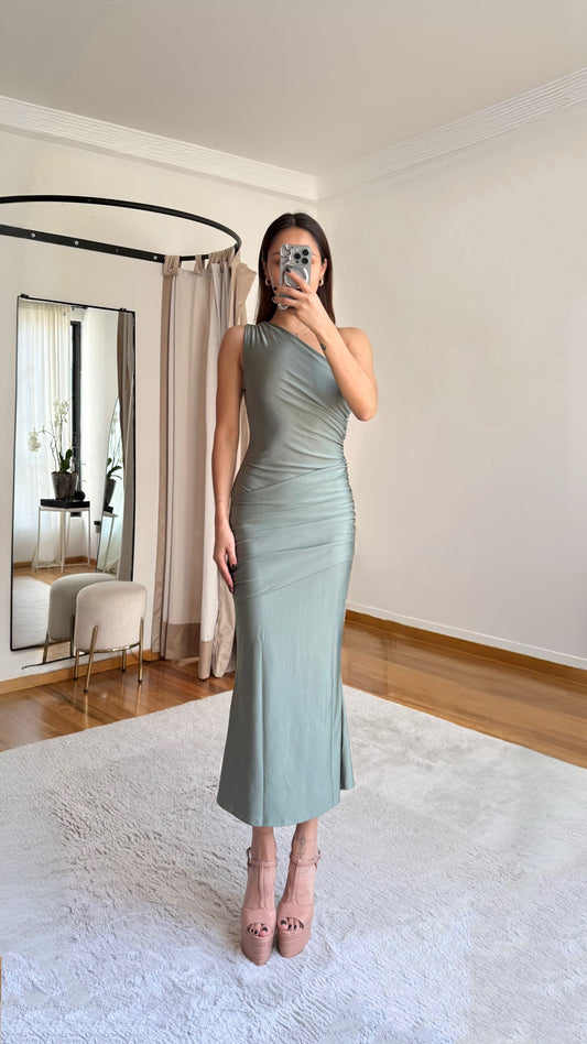 Luna Sage Green Midi Dress