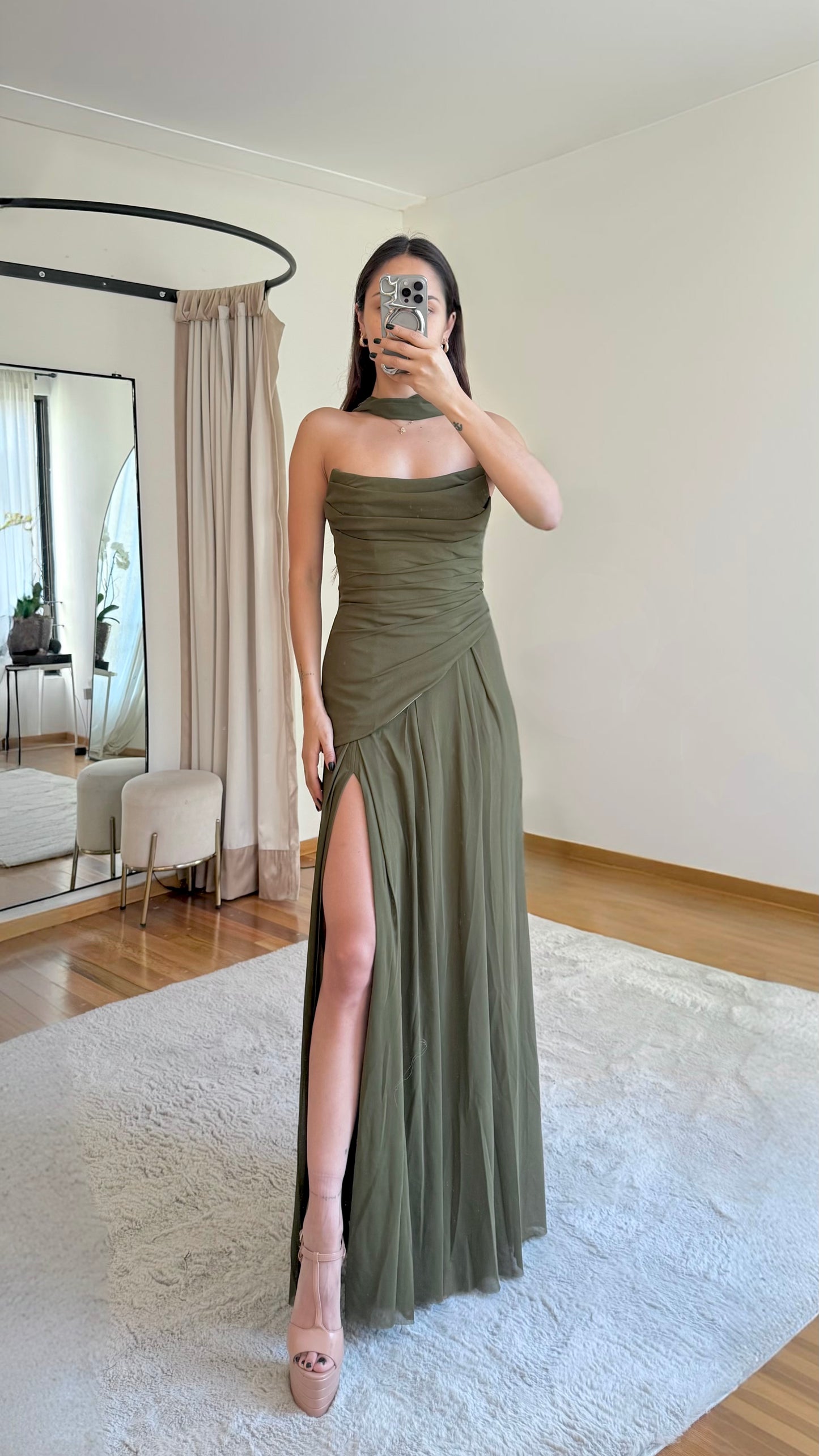 Lilia Olive Maxi Dress