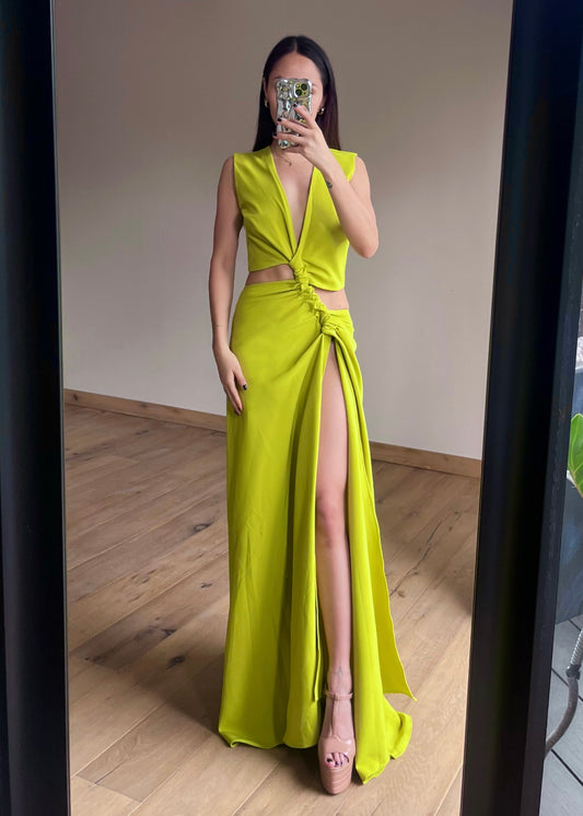 Cristina Apple Green Maxi Dress