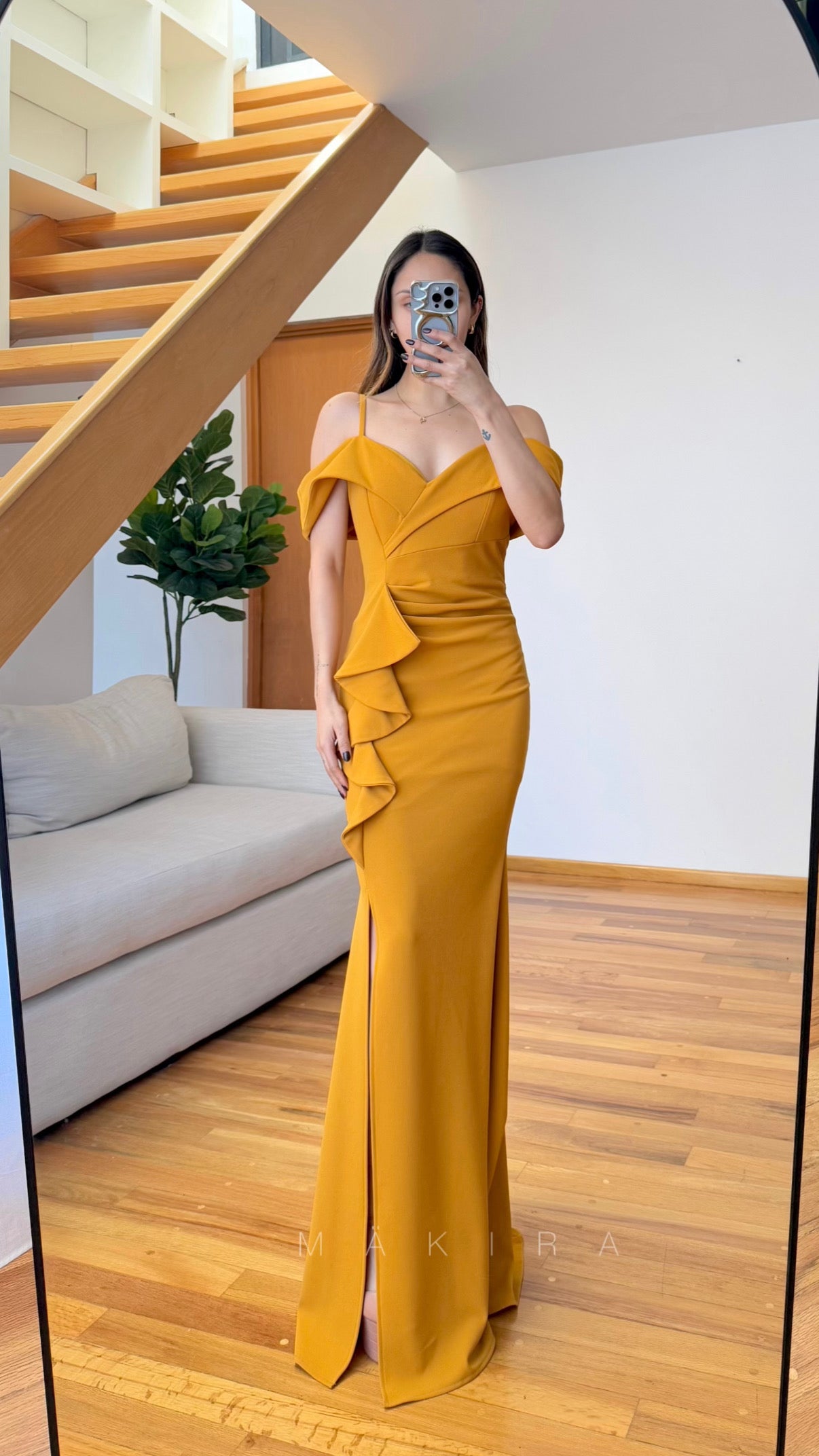 Julia Mustard Yellow Maxi Dress