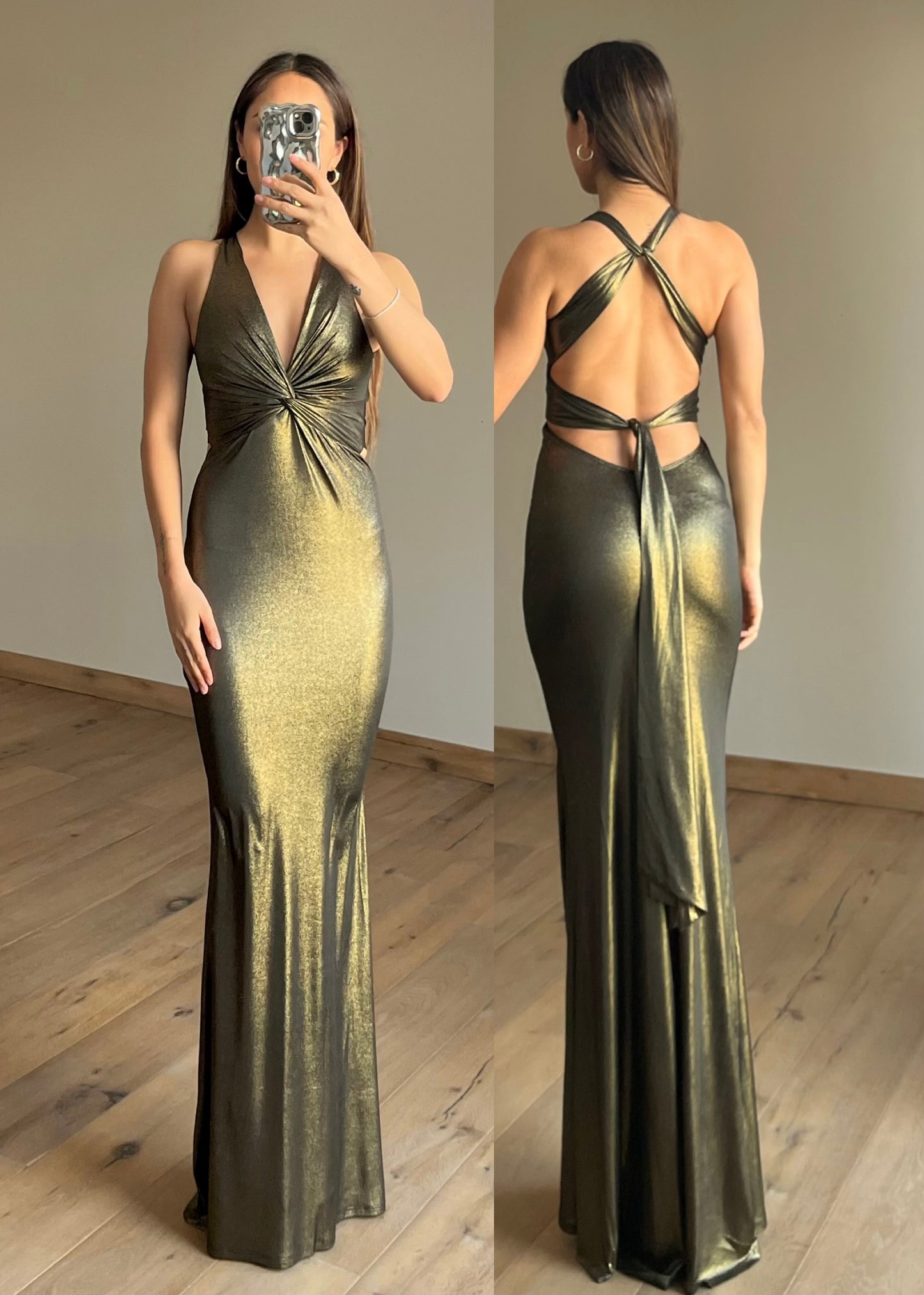 Emilia Gold Maxi Dress