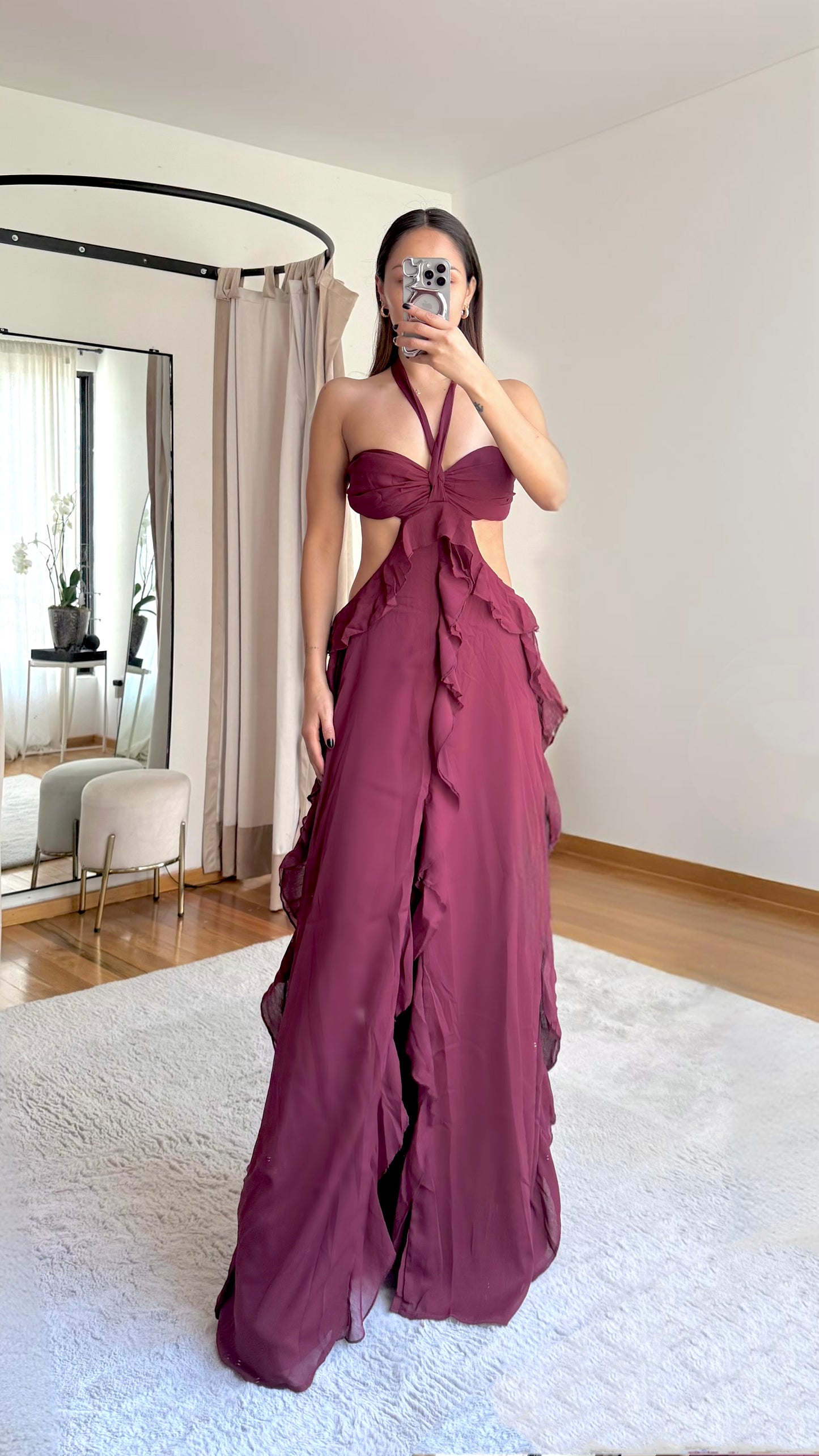 Lola Wine Maxi Dress