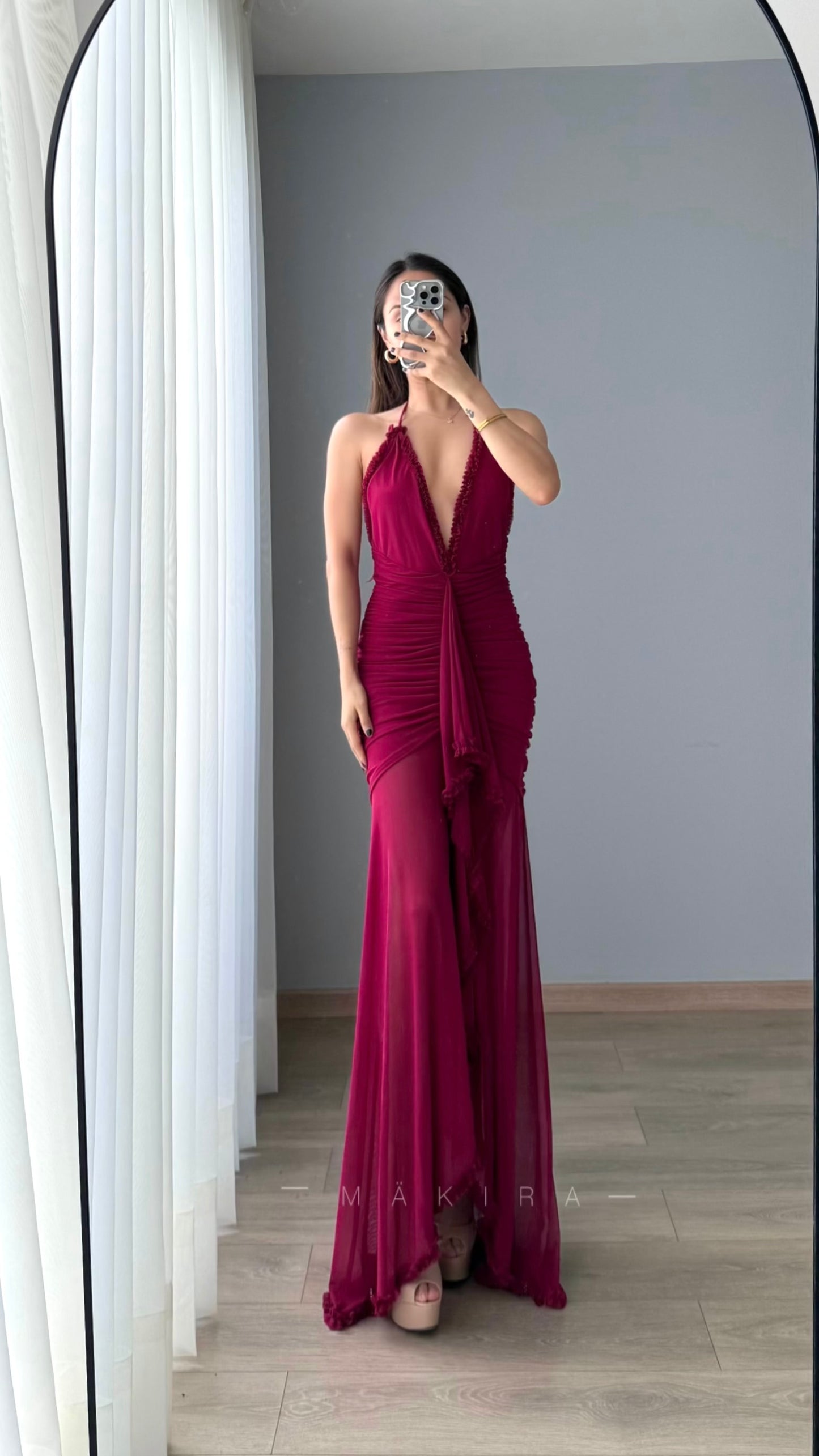 Sharpay Wine Maxi Dress