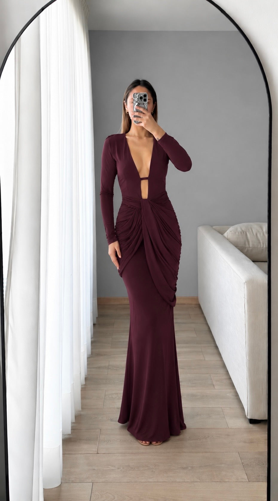 Carrie Wine Maxi Dress