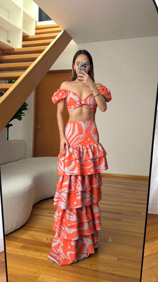 Lara Orange Tropical Set