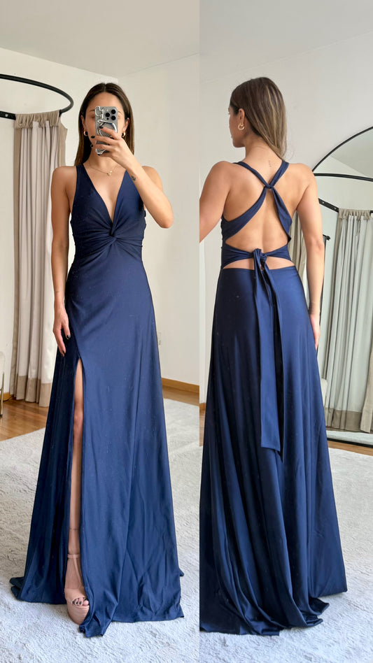 Lucia Navy Blue Maxi Dress