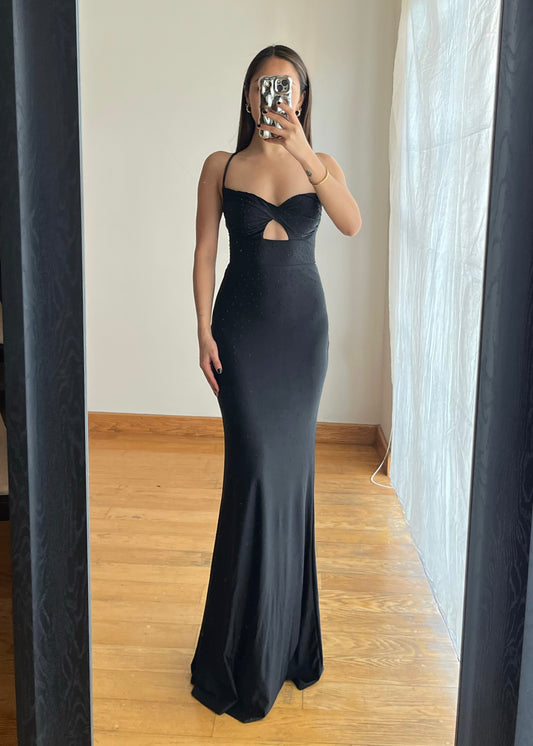 Carmen Black Maxi Dress