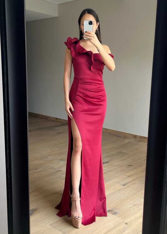 Yuli Wine Maxi Dress